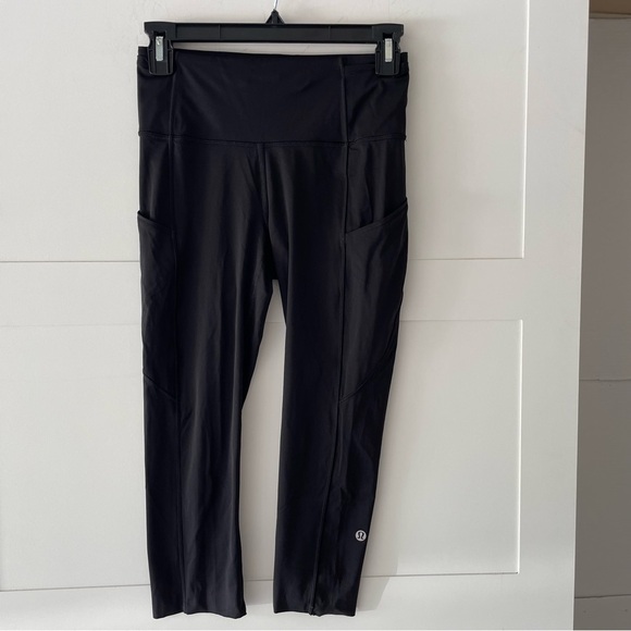 Lululemon 19” cropped side pocket leggings black 15947 - Picture 1 of 9